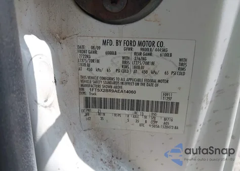 2010 Ford F-250 Lariat/Xl/Xlt z USA, uszkodzony, nr VIN 1FTSX2BR9AEA14060